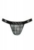 Męskie jockstrapy odkryte pośladki szara krata Balance jock strap M